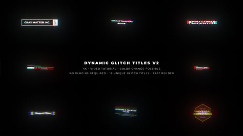 Dynamic Glitch Titles V2 Mogrt