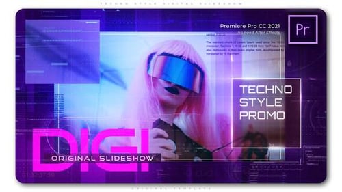 Presentación de diapositivas digital de estilo tecno