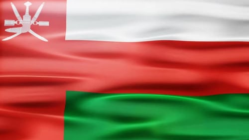 Waving Flag of Oman Seamless Loop Animation