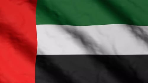 Waving United Arab Emirates National Flag Animation