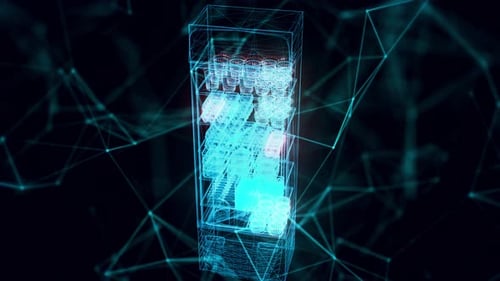 Market Fridge 01 Hologram Close Up 4k