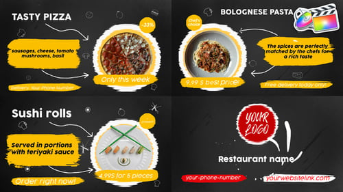 Presentación de diapositivas del menú de alimentos | FCPX
