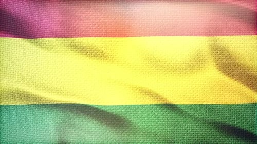 Fluid Waving Red Yellow Green Striped Flag Background