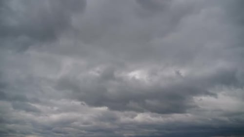 Dramatic Gray Clouds Moving Across an Overcast Sky