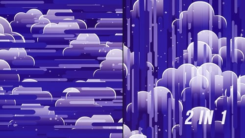 Cartoon Night Clouds