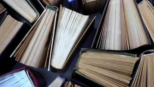 Pile of Old Books Pages Facing Outward