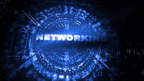 Futuristic Digital Networking Data Abstract Blue Background Animation