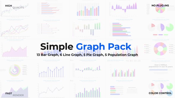 Simple Graph Pack, Elements ft. pie graph & flow chart - Envato