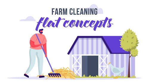 Farm cleaning - Flat Concept