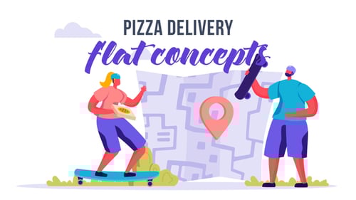 Pizza delivery - Flat Concept