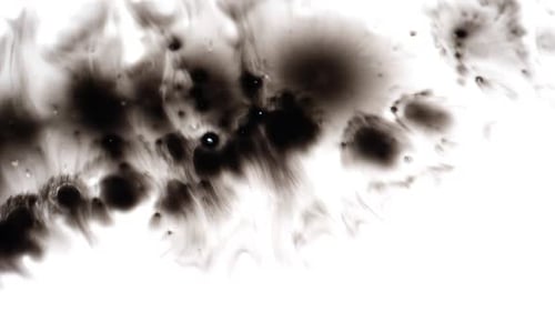 Abstract Black Ink Spreading on White Background