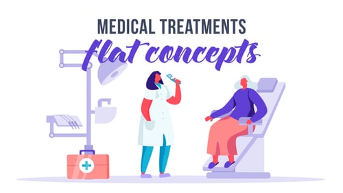 Flat Design Medical Treatment and Healthcare Concept Animations