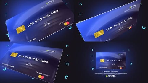 Digital Credit Card Presentation with Modern Animated Details