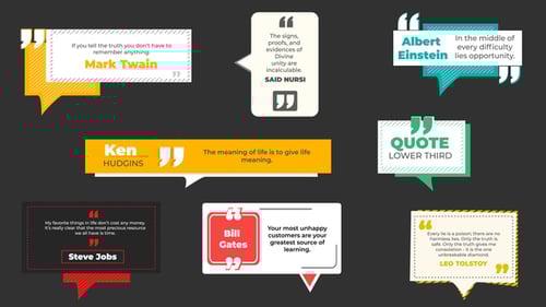 Animated Quote Titles and Lower Thirds in Flat Geometric Style