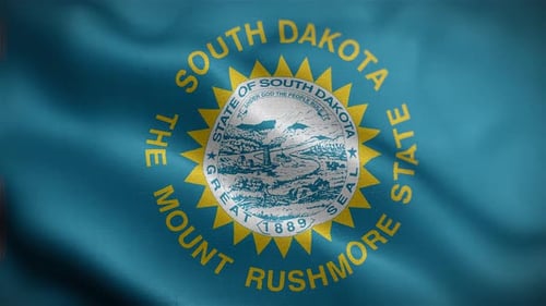 South Dakota State Flag Waving Animation