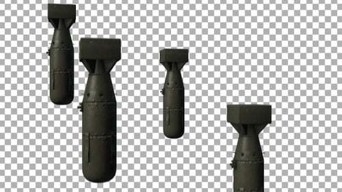 Seamlessly Looping 3D Military Bombs Falling