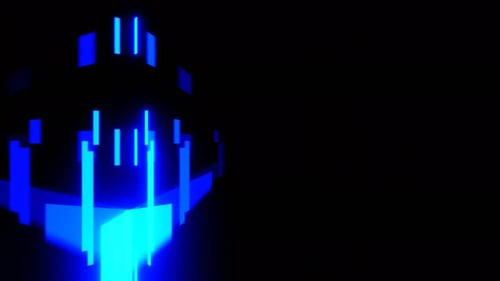 Dynamic Blue Neon Digital Tunnel Motion Background