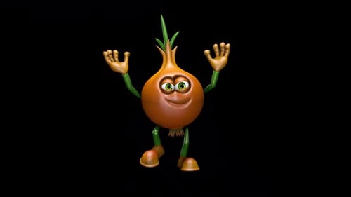 Fun Onion Looped Dance with Alpha Channel and Shadow