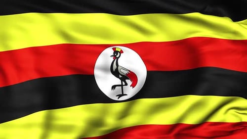 Waving Flag of Uganda