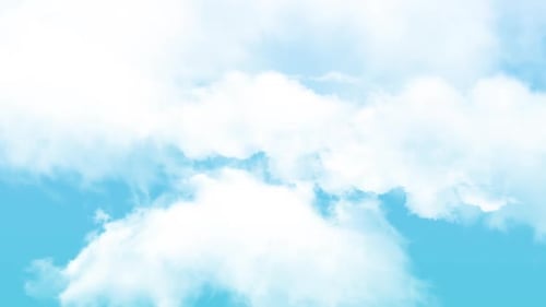 Animated Cartoon Clouds Moving Across a Bright Blue Sky