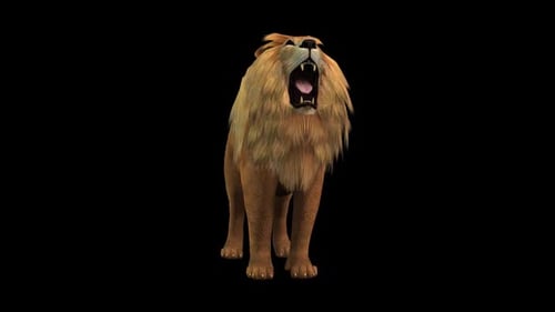 Realistic 3D Animated Lion Roaring