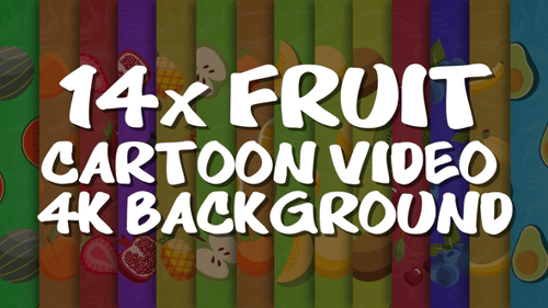 Animated Seamless Cartoon Fruit Background Patterns Pack