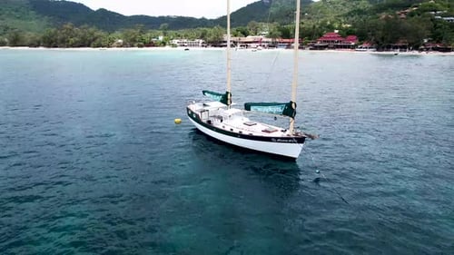 A sailboat near the coast of koh tao
