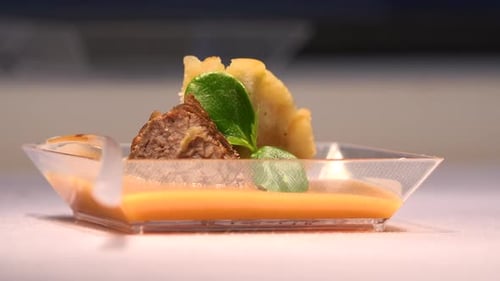 A Gourmet Restaurant Dish on a Table - Closeup