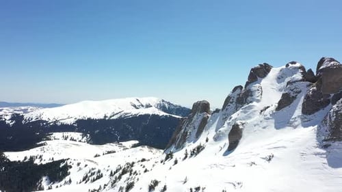 Rocky Mountains In Winter Aerial Vviews