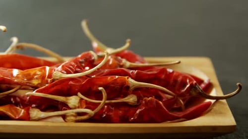Close Up of Dried Red Chili Peppers