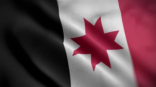 Realistic Waving Flag with Abstract Red Star Design