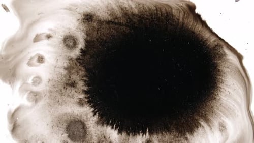 Black Ink Drops On White Background