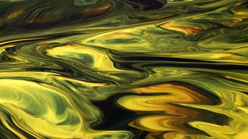 Abstract Footage of Swirling Yellow and Black Paints