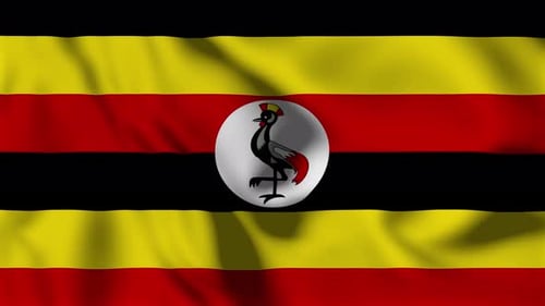 Uganda Flag Realistic Waving Seamless Loop