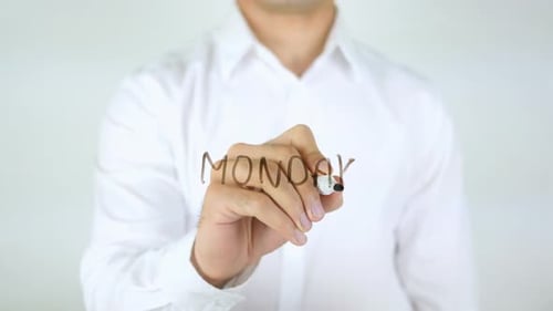 Man Writes 'Monday' With Marker on Glass