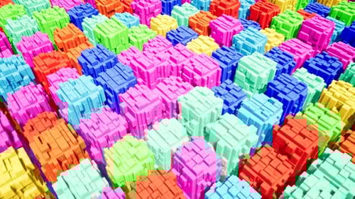 Vibrant Animated Abstract Cubes Moving Background