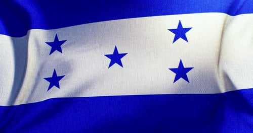 Honduras Flag Waving Seamlessly with Realistic Fabric Texture