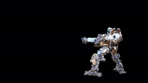 Futuristic Dancing Robot Performing Various Moves