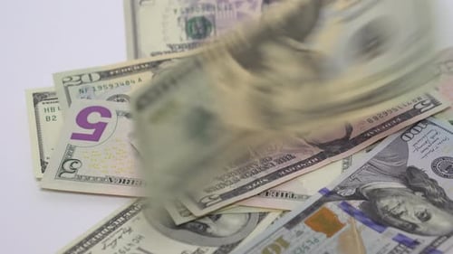 US Currency with Disposable Face Masks