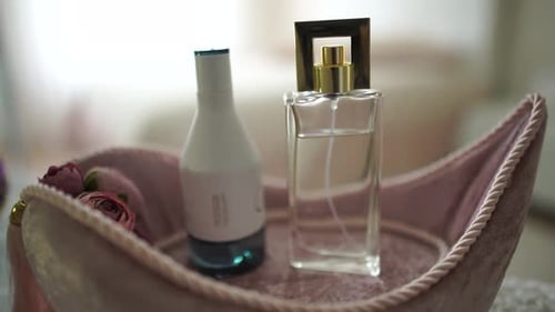 Perfume Bottles in Decorative Bowl