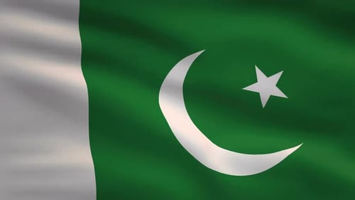 Pakistan Flag Gently Waving Animation