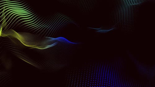Novo fundo de onda de partículas coloridas brilhantes digitais abstrato