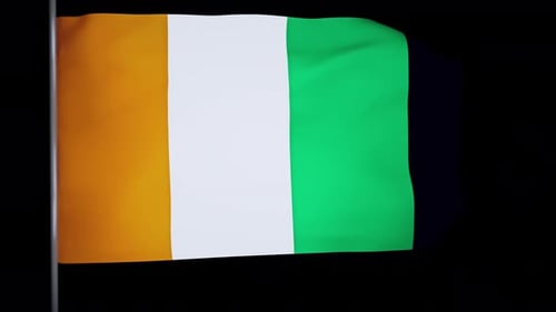 Waving Flag of Côte d'Ivoire Realistic Loopable Animation