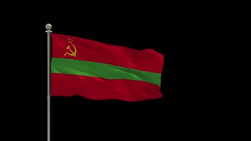 Waving Flag of Transnistria Alpha Channel Loop