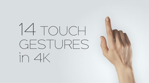 Hand Performing Touch Gestures on Transparent Background