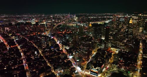 Night Downtown Manhattan New York City NYC