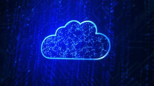 Cloud computing technology network polygon dot connected line. Concept of cloud server,