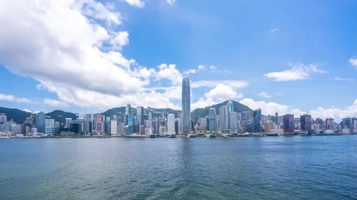 Timelapse of city skyline in hong kong china
