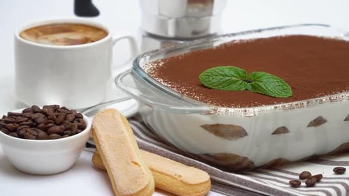 Delicious Tiramisu With Coffee and Ladyfingers