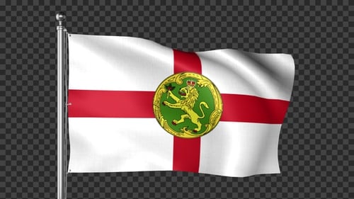 Waving Alderney Flag Animation with Alpha Channel